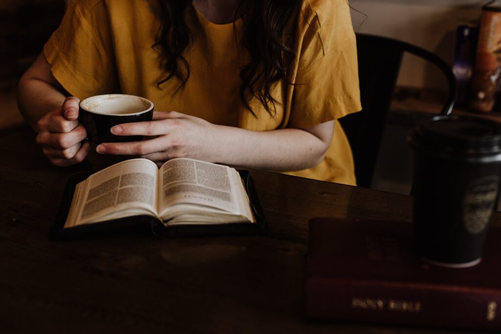 woman reading Bible